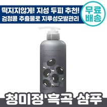 청미정 흑곡 샴푸 500ml 극 지성 지루성 두피 염 검정콩 보리씨 추출물 냄새 잡는 천연 사춘기 건조 모발 환절기 머리카락 자연 유래 임산부 아기 샴프 삼푸 프리미엄 기능성 정품, 3개입