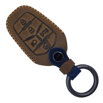 쌍용 G4렉스턴 올뉴렉스턴 (2020~2021년형) 5버튼 리얼가죽 스마트 키케이스 (RLS), RLS타입5버튼/다크브라운