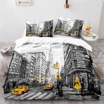 자유의 조각상 킹 사이즈 마이크로파이버 건물 침구 뉴욕, 10 180x210cm 3pcs