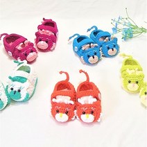 손뜨개[완제품] 청용띠 아기 용띠 신발, 만삭촬영용~50일, 연그린, 1개