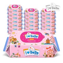 아이러브베베 핑크 물티슈 리필형, 100매, 20팩