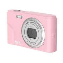 브이로그카메라 풀프레임 미러리스 디지털 카메라 48mp 2.4 인치 lcd 비디오 블로그 16x 줌 키즈 학생 카드, 분홍색