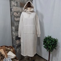 상상그이상 여성용 국내제작 워머 후드 기모 롱원피스 투피스 세트 유니크 빅사이즈 체형커버 가성비 좋은 탈부착 가능한 무지원피스 따뜻하고 편안한 임산부 원피스