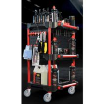 세차장 부품적치대 선반 워크 벤치 공구걸이대 정리, 매달린 버킷이 있는 공구 카트