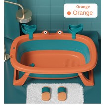 월풀욕조 스파 히노끼 2023 접이식 범용 목욕 배럴 아기 신생아 용품, 주황색