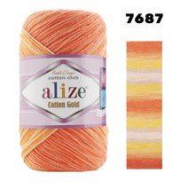Alize-코튼 골드 바틱 100 Gr 부드러운 원사 손 뜨개질 크로셰 스레드 DIY 니트웨어 스카프 담요 목도리 스웨터 카디건, 12 7687, 1개