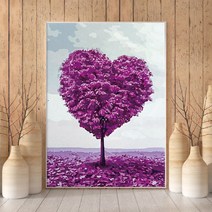 [구캔스토어] DIY 피포페인팅 명화 그리기 세트 40 x 50 cm / 퍼플트리, 천 프레임