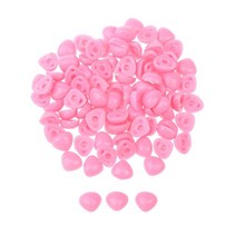 DIY 인형 삼각형 코 장난감 곰 공예 플라스틱 안전 액세서리 부품 만들기 100 개/가방, 분홍색, 11x14 mm