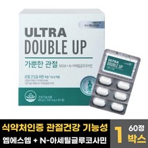 식약처 인증 엠에스엠 N-아세틸 글루코사민 NAG 잦은 등산 운동 노화 육아 엔 무릎 관절 연골 영양제 상어연골 초록입홍합 해조 분말 추출물 msm 1500mg 엔아세틸, 60정 x 1통(1개월)