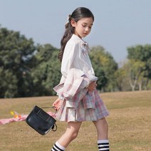 [모숭상]여아 봄 정장 3세트 스커트 초동학생 주니어 합창단복, 퍼플 체크