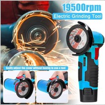 목재 각도 절단기 무선 전기 앵글 그라인더 12V 19500rpm 도구 충전식 미니 폴리싱 머신 다이아몬드 커팅, 02 Yellow 2 Battery EU