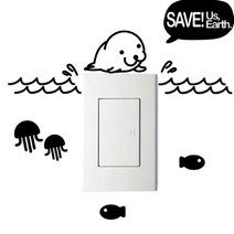 여자아이방꾸미기 스위치스티커SAVE US2종셋트 RC079, 밝은그레이