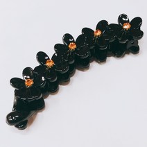 SUNNYDAY 큐빅 포인트 꽃 플라워 헤어 바나나핀 중단발 긴머리 올림머리 반머리 반묶음 고급 백화점 헤어핀 머리핀 집게핀 O8