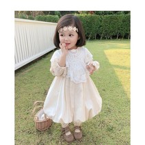 더쭈야 여아 원피스 아기 유아 아동 키즈 봄원피스 가을 레이스 케이프 자매 등원 나들이