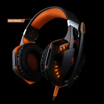 LED 라이트 게이밍 헤드셋 추천 순위 헤드폰 게임 용 PC 컴퓨터, NEON ORANGE