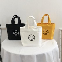 소형 캔버스 에코백 도시락 가방 토트백 주말여행 여행가방 여자가방 편한