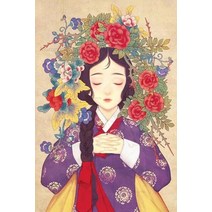 보석십자수 해바라기 DIY 다이아몬드 자수 한복 소녀 모자이크 모조 다이아몬드 그림 한국 여성 초상화 크, 16 Round 55x75cm, 02 2