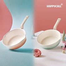 해피콜 플렉스팬 블랑 IH 와이드(22cm) 2종 택1(핑크 민트), 스프레드핑크