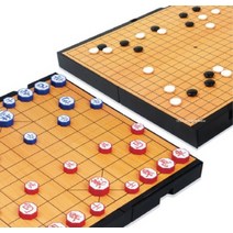 장기 바둑판세트 바둑두는법 알까기 오목게임 명인랜드 양면게임 가방포함 자석식 중형, 단일