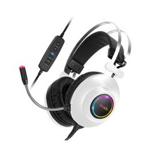 앱코 N550 ENC 가상 7.1 RGB 마이크 헤드셋 화이트, 블랙