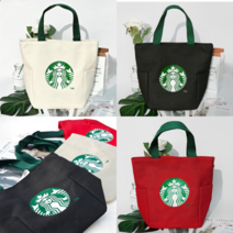 스벅 사이렌 휴대용 도시락 가방 텀블러 보조가방 다이어트 생활방수 피크닉 아침 점심 런치 학생 직장인, 1개