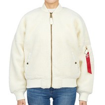 브랜드없음 [알파인더스트리] MA-1 VF 테디 108003 16 OFF WHITE 여자 패딩 봄버 자켓 오버사이즈핏