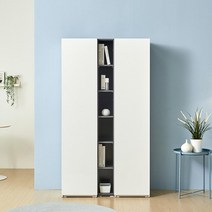 센터 피규어전시 양문도어 선반수납장 신혼부부 정리, 다크그레이