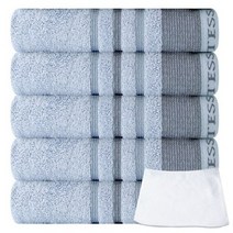 송월타월 카운테스마라 러쉬 수건 5p + 호텔 손행주, 하늘, 흰색, 1세트