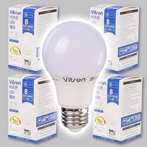 8W LED전구 벌브 주광색 주백색 전구색 비츠온 E26 Base(백열 40W대체)컨버터내장형 60*104mm, 5개, 주광색_6500K(60*104mm)