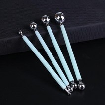 도예도구 도자기도예도구 세라믹도예도구도자기 점 조각 도구 스테인레스 스틸 폴리머 클레이 모양 펜 금, 03 C-4Pcs