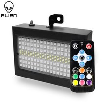 ALIEN 204 LED RGB 화이트 디스코 DJ 스트로브 조명 파티 휴일 음악 클럽 사운드 플래시 무대 효과 원격 컨트롤러 포함, AU 플러그