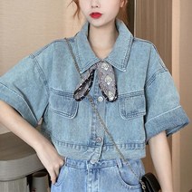 새로이 F149CYLD 여성 청자켓 반팔 여름