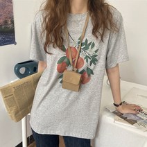젠틸레 여성 홈웨어 기본티 그레이 화이트 반팔 티셔츠