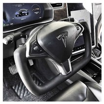 테슬라 YOKE 요크 핸들 모델 X S 가죽 워밍 핸들, 모델S NAPA 가죽 (블랙)