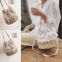 보드미 숄더백 레이스 밀짚 멀티 버킷백 USG129