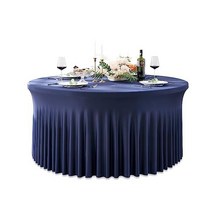 미국직송 gogoparti 2팩 퓨어 화이트 라운드 식탁보 파티 웨딩 스판덱스 핏 테이블 보 주름 방지 스트레치 121 9cm(48인치) 테이블에 적합, 60