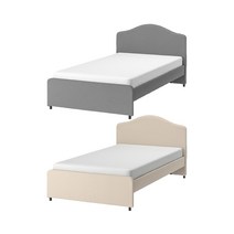 이케아 HAUGA 하우가 쿠션형 침대프레임/120x200/슈퍼싱글침대, 비슬레 그레이_904.500.79