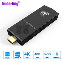 Findarling-T5B 쿼드코어 인텔 Z8350 미니 Pc 컴퓨터 윈도우즈 10 마이크로 PC 2.4G & 5.8G 와이파이, 한개옵션1, 01 미국