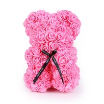 초등학생 졸업식 꽃다발 어린이집 학사모 발렌타인 데이 선물 25cm 장미 꽃에서 테디 베어 꽃과 곰 빨간, 08 분홍색