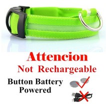 강아지 고양이 USB 충전식 애완견 LED 발광 칼라 야광 깜박이 목걸이 야외 산책 야간 안전 용품, Green Battery_XS(28-40cm)