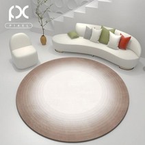 원형 발코니 매트 침실 서재 회전의자 발매트, 250cm*250cm/브라운