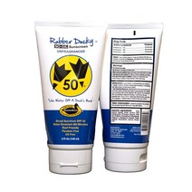 Rubber Ducky SPF 50 전통적인 페이스 앤 바디 자외선 차단 크림 광범위한 스펙트럼 방수 오일 프리 파라벤 옥시벤존 암초 안전 비타민 E 추가 - 141.5 튜브 팩, 148ml, 1개
