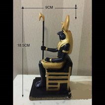 이집트 아누비스 눈 태양신 토템 동상 소장용 입상 피규어 조각 홈 데스크탑 장식 개 신, 19x9x6.5cm1