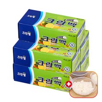 크린랩 크린랲 비닐봉투 5개+가쯔전자렌지용기 - 위생봉지 크린백 일회용품 롤팩 음식물/위생/포장/마트/휴대용/친환경/손잡이/컴팩트, 01.크린백 17x25cm(미니) 100매, 5개+가쯔