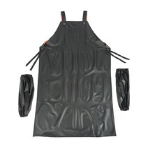 3초쿨 H형 앞치마 방수 방유 수산 정육 팔토시, 블랙(팔토시포함)