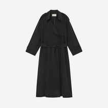킨더살몬 우먼 모던 클래식 실크 트렌츠 코트 블랙 FW23 Kindersalmon Women Modern Classic Silk 트렌치 코트 Black FW23