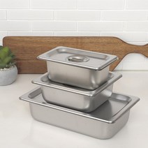 리빙패밀리 스텐밧드 바트 밧트 뚜껑 업소용 반찬통, 2인치, 2/3, 밧드(본체)