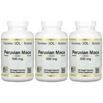 2+1 캘리포니아골드 뉴트리션 페루 마카 Peruvian Maca 500mg 베지 캡슐 240정, 1개, 기본