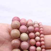 스트랜드 15 인치 쥬얼리 제작 용 천연 로도 크로사이트 레드 스톤 핑크 루즈 비즈 DIY 팔찌 4mm 6mm 8mm