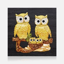 케이엠엘리 DIY 보석십자수 황금부엉이가족(40x40cm), 황금부엉이가족, 1개